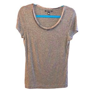 Banana Republic Gray Fitted Cap Sleeve T-Shirt